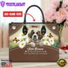 Saint Bernard Dog Are Not Our Whole Life But They Make Our Lives Whole Leather Handbag