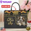 Saint Bernard Dog Just A Girl Who Loves Dogs Leather Handbag