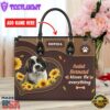 Saint Bernard Dog Kisses Fix Everything Leather Handbag