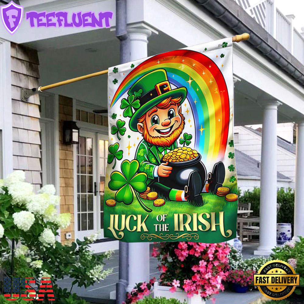 Saint Patrick's Day Leprechaun Luck of the Irish House And Garden Flag