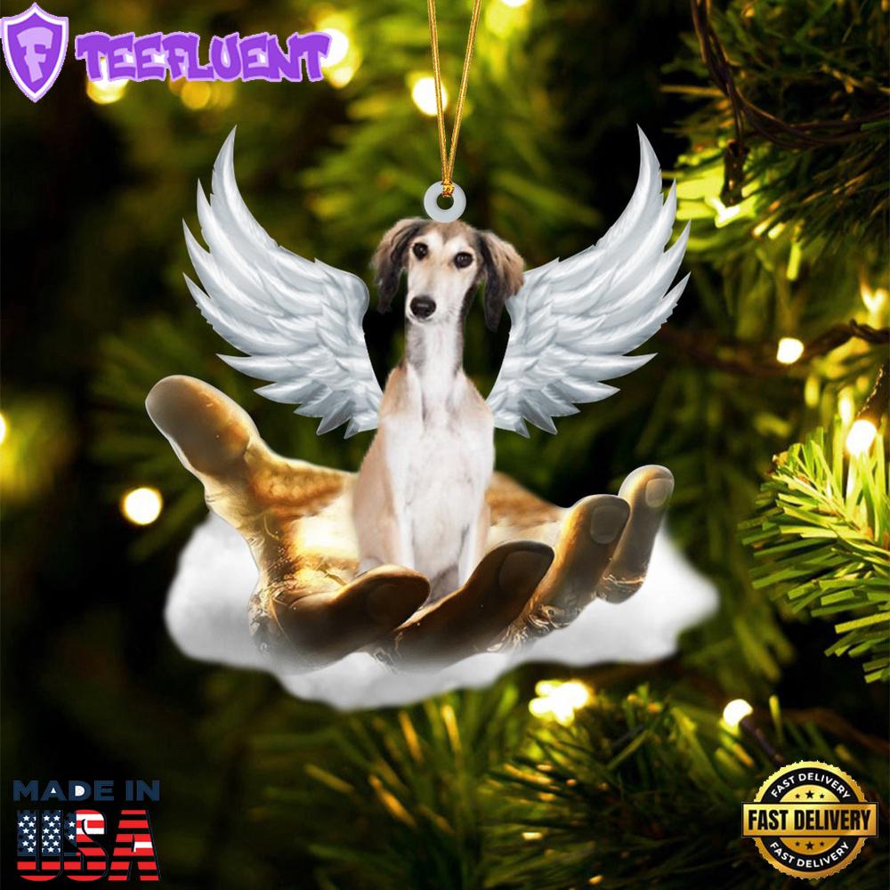 Saluki On The Hands Of Jesus Ornament, Gift For Christmas