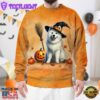 Samoyed Dog In Spooky Autumn Halloween 3D Shirt