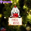 Samoyed Free Kiss Christmas Ornament, Gift For Christmas