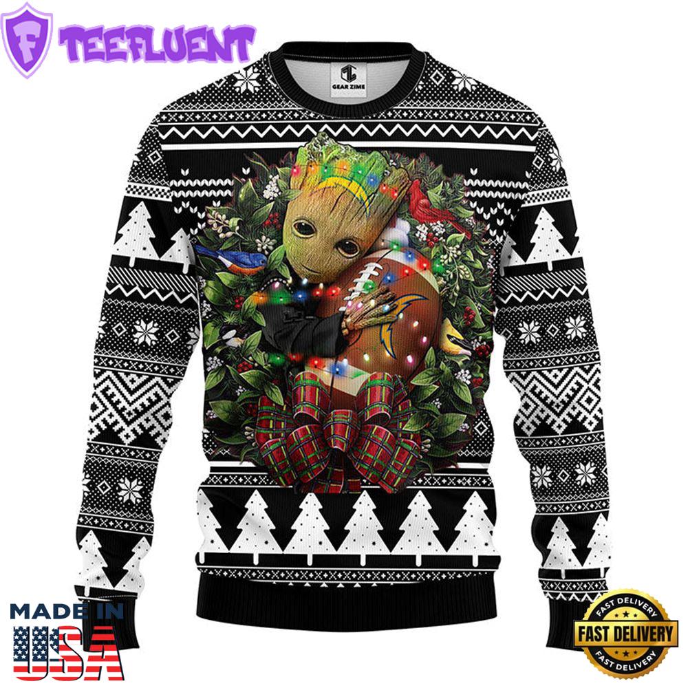 San Diego Chargers Groot Hug Christmas Ugly Sweater Sport For Fan