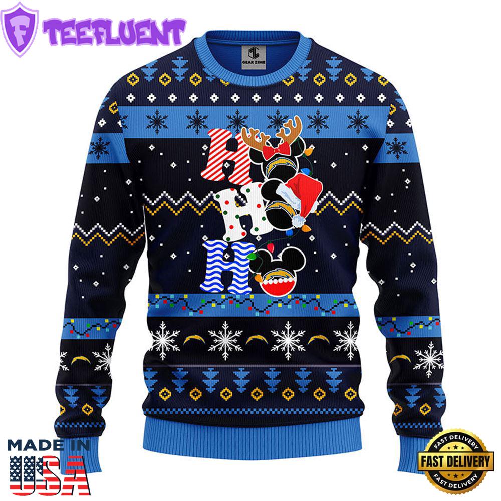 San Diego Chargers HoHoHo Mickey Christmas Ugly Sweater