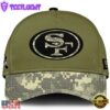 San Francisco 49ers 2024 Salute to Service Club Green Camo Cap Gift For Veteran