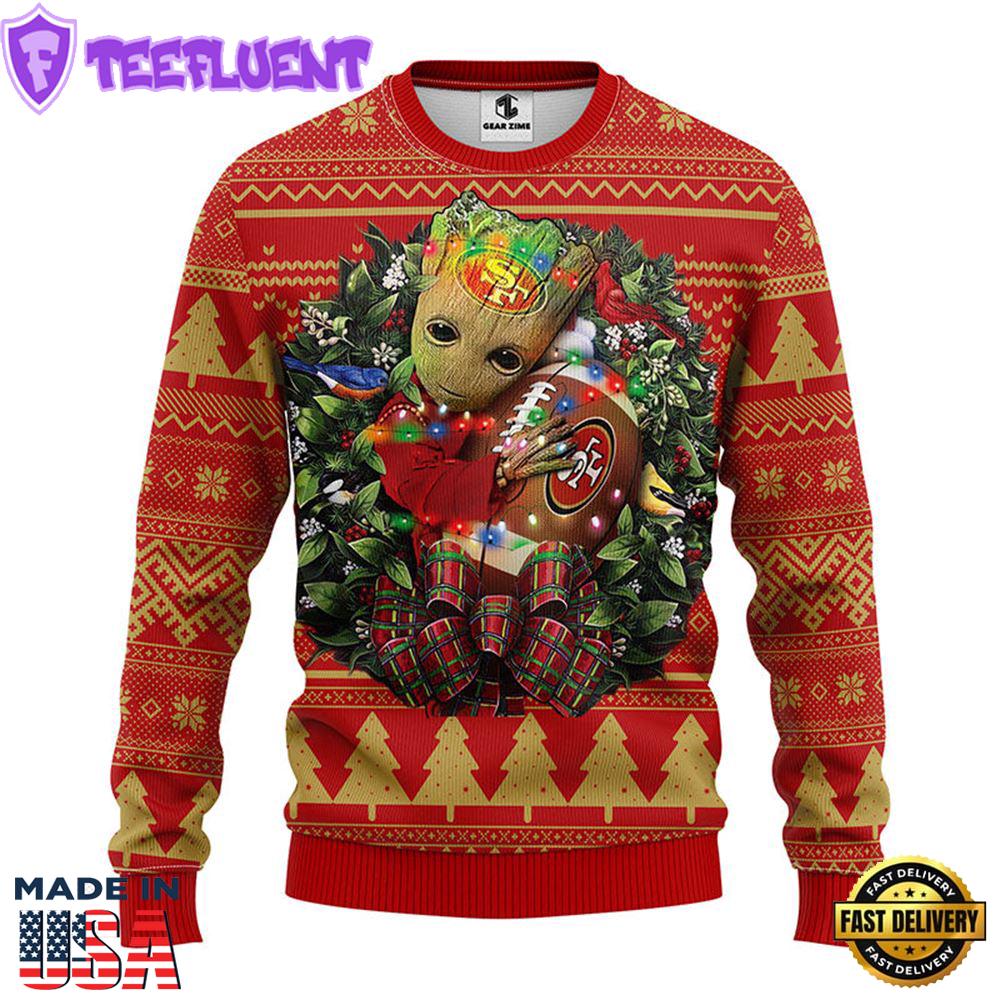 San Francisco 49ers Groot Hug Christmas Ugly Sweater Sport For Fan