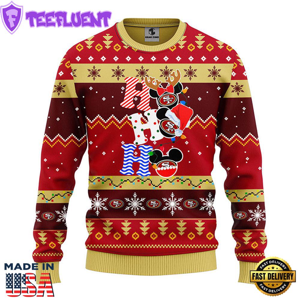 San Francisco 49ers HoHoHo Mickey Christmas Ugly Sweater
