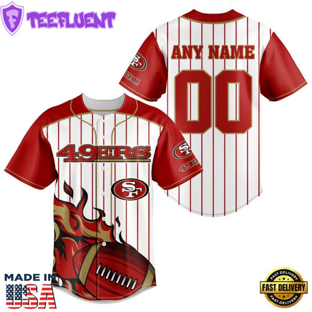 San Francisco 49ers NFL 3D Personalized Baseball Shirt For Fans