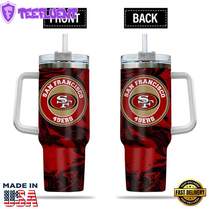 San Francisco 49ers NFL Custom Stanley Quencher 40oz Stainless Steel Tumbler With Handle -