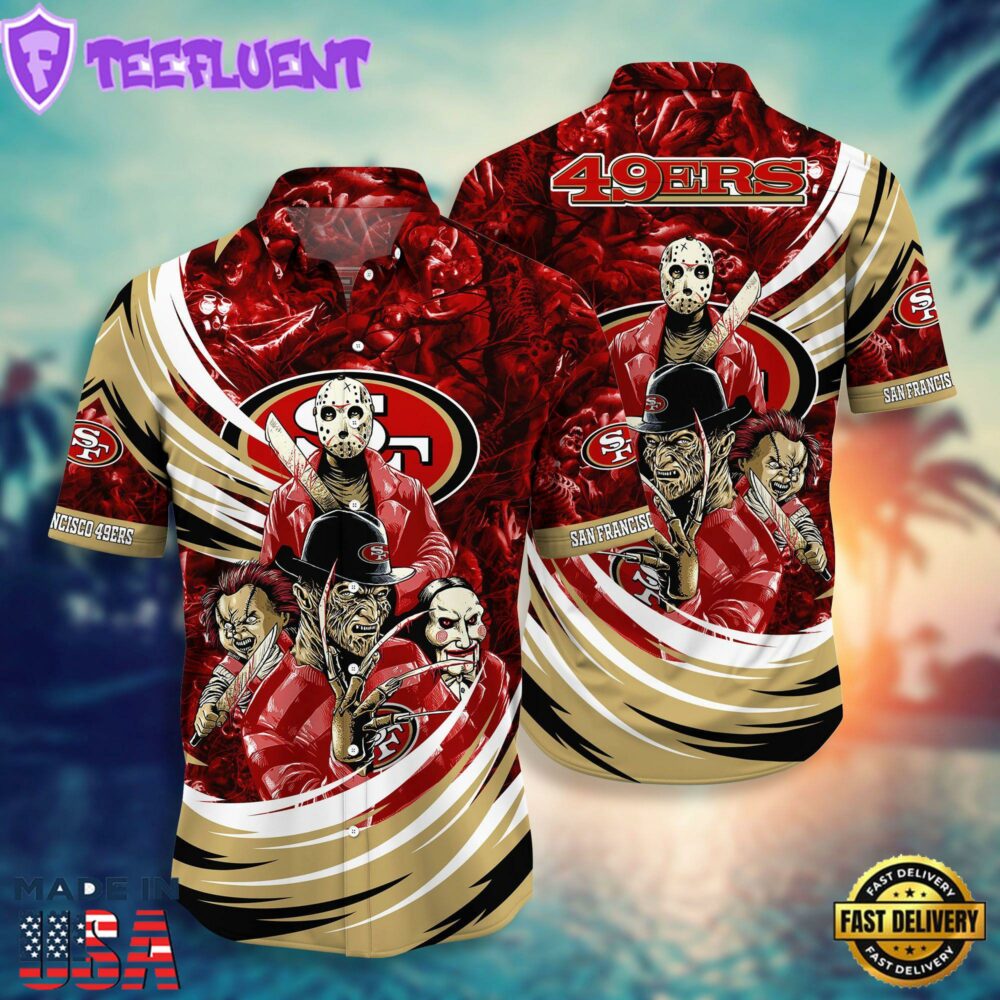 San Francisco 49ers NFL Halloween Horror Movies Hawaiian Shirts