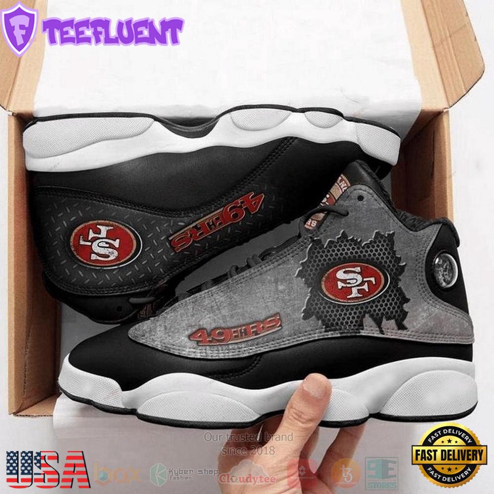 San Francisco 49Ers NFL Team Black Air Jordan 13 Shoes - Gift For Fans