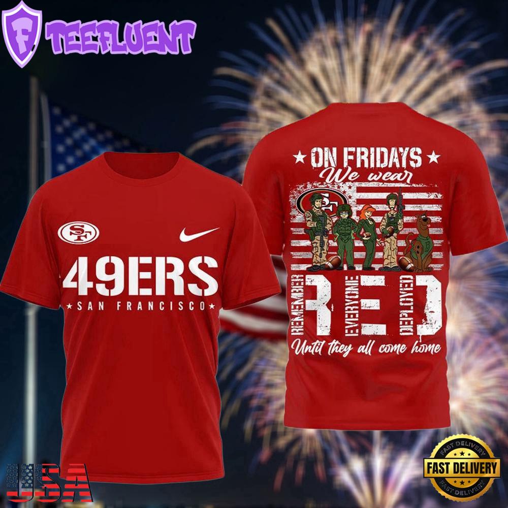 San Francisco 49ers Scooby-Doo Red Friday Military 3D T-Shirt