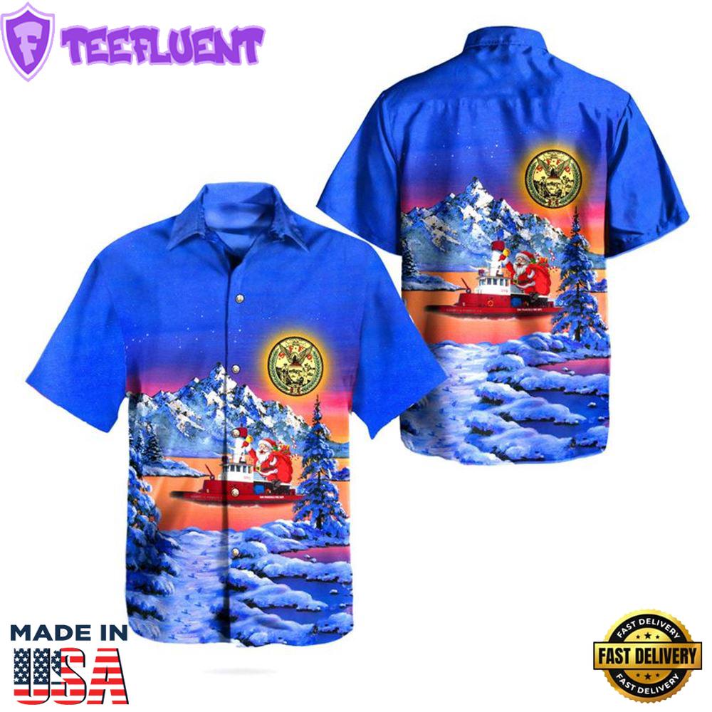 San Francisco Fire Department (SFFD) Guardian Fireboat Christmas Hawaiian Shirt