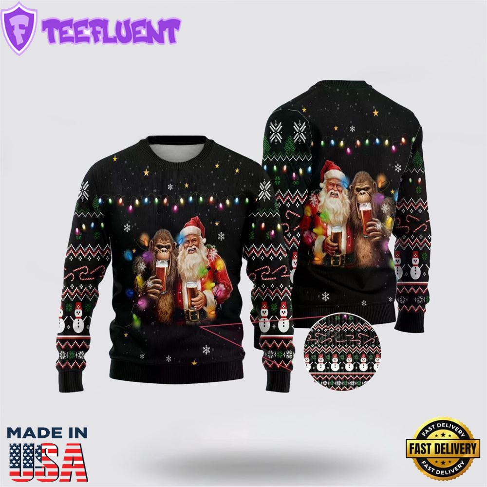 Santa Beer Christmass Ugly Christmas Sweater For Men And Women