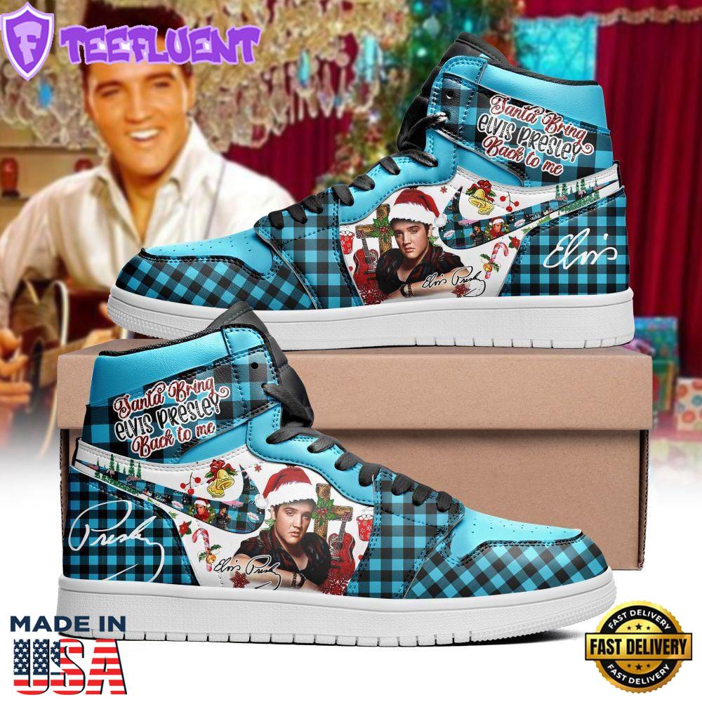 Santa Bring Elvis Presley Back To Me Custom Air Jordan 1 Sneakers