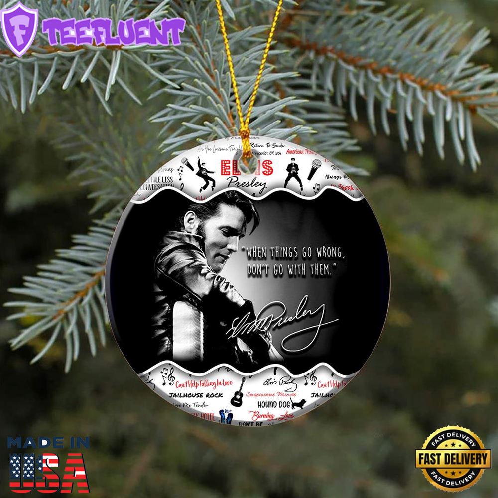 Santa Bring Elvis Presley Back To Me merry Christmas Signature Ornament