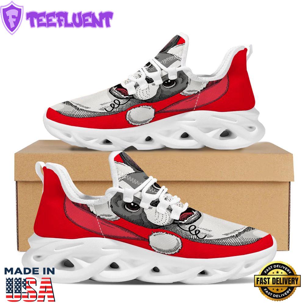 Santa Christmas French Bulldog Print White Max Soul Shoes