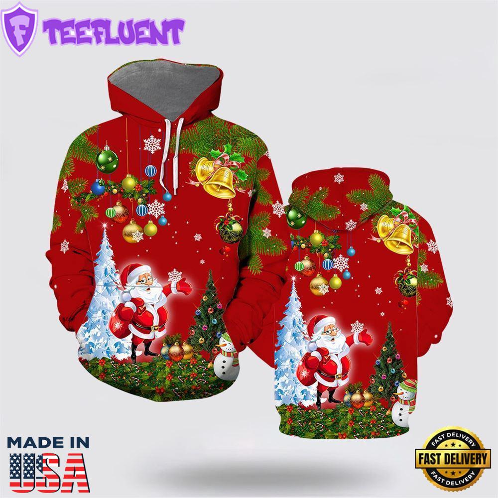 Santa Claus Christmas All Over Print 3D Hoodie