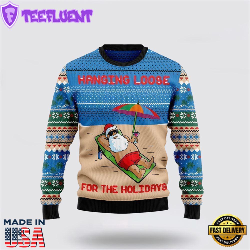Santa Claus Holiday Ugly Christmas Sweater For Men And Women