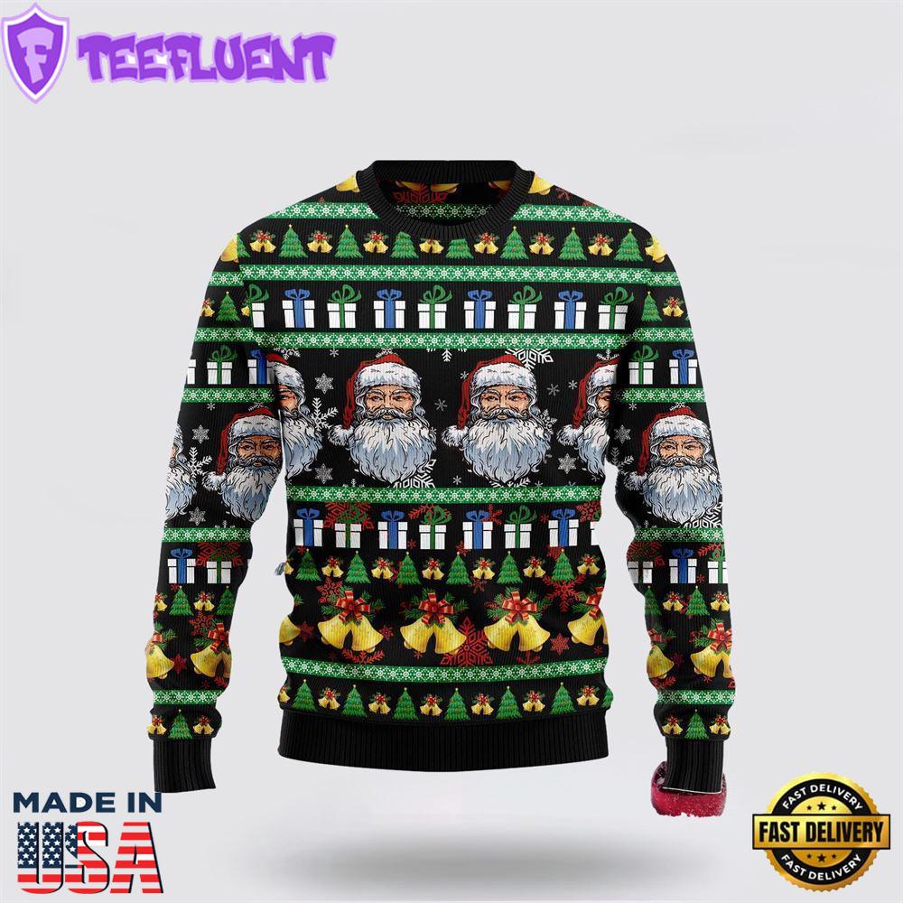 Santa Claus Jingle Bell Ugly Christmas Sweater For Men And Women