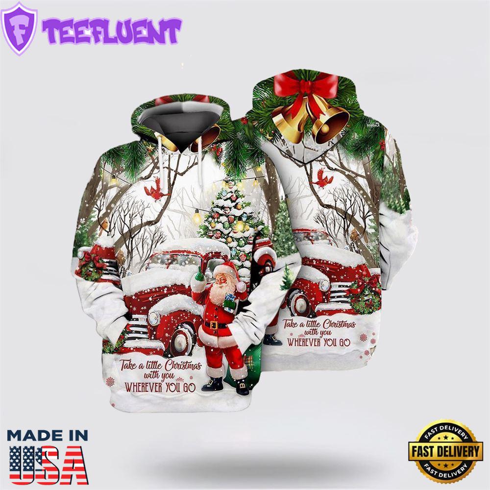 Santa Claus Merry Christmas 1 All Over Print 3D Hoodie