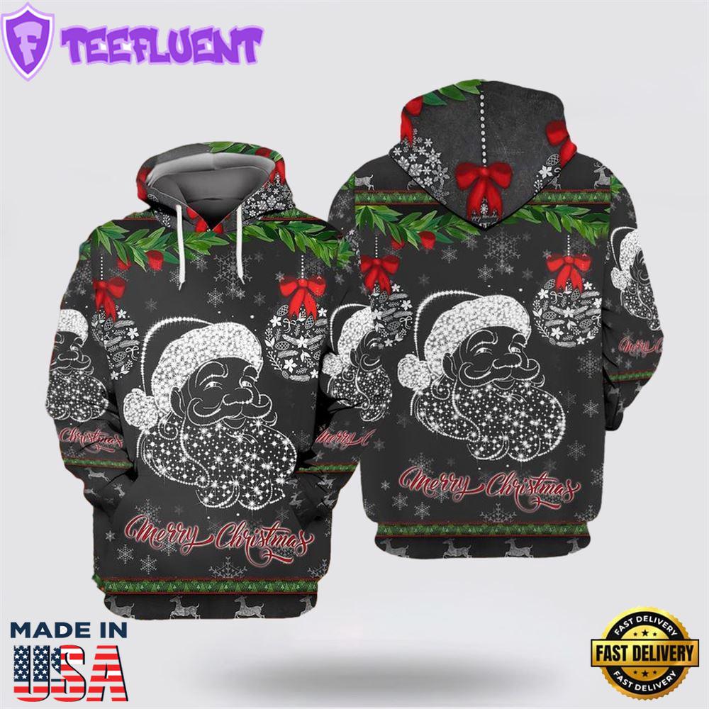 Santa Claus Merry Christmas 2 All Over Print 3D Hoodie