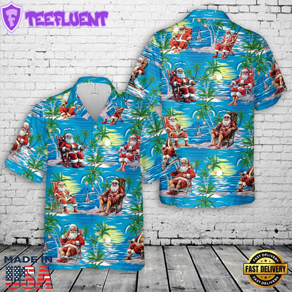 Santa Claus on Holidays Christmas Hawaiian Shirt