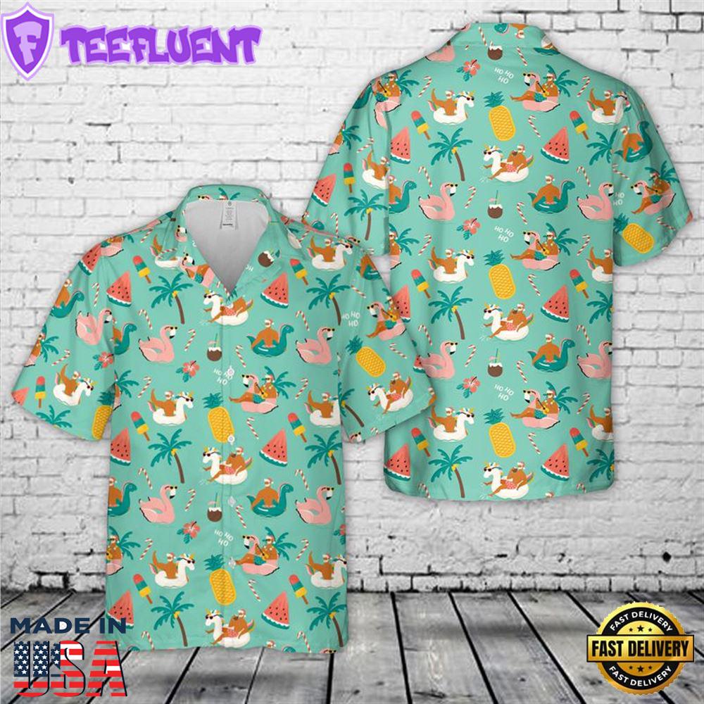 Santa Claus Party Tropical Christmas Hawaiian Shirt