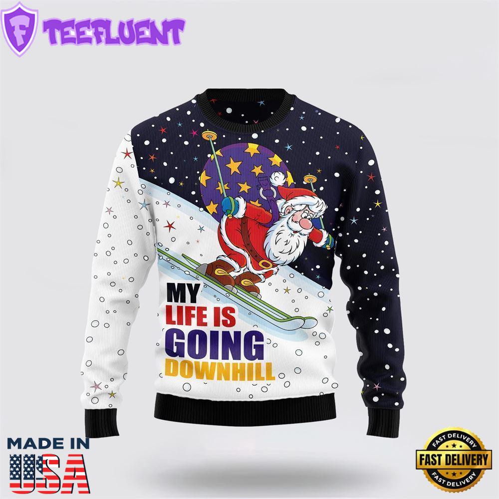 Santa Claus Ski Ugly Christmas Sweater For Men And Women