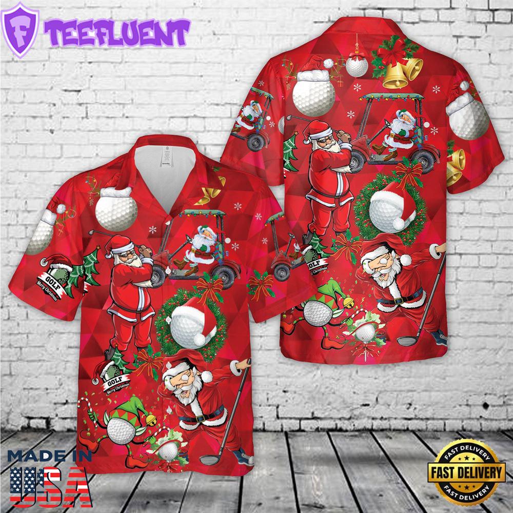 Santa Golf Christmas Hawaiian Shirt
