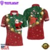 Santa Playing Golf Red Green Christmas Mens Golf Polo Shirt Custom Gift Xmas 2 Santa Playing Golf Red Green Christmas Mens Golf Polo Shirt Custom