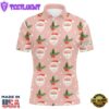 Santa With Holly On Pink Mens Golf Polo Shirt Custom Cute
