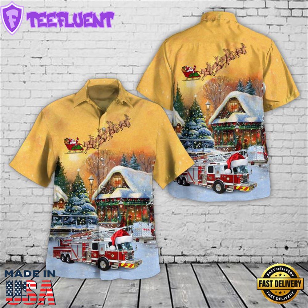 Sarasota, Florida, Sarasota County Fire Department Christmas Hawaiian Shirt