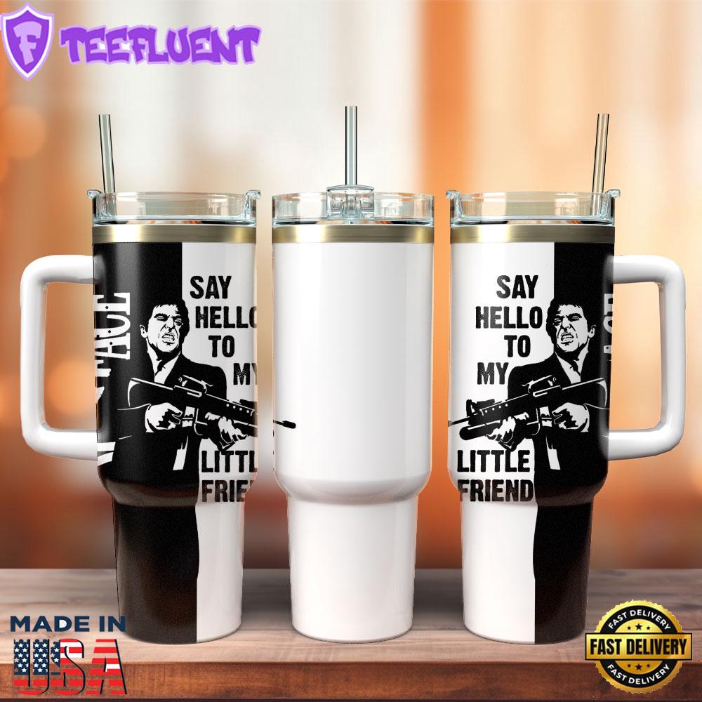 Scarface Movie Custom Stanley Quencher 40oz Stainless Steel Tumbler With Handle