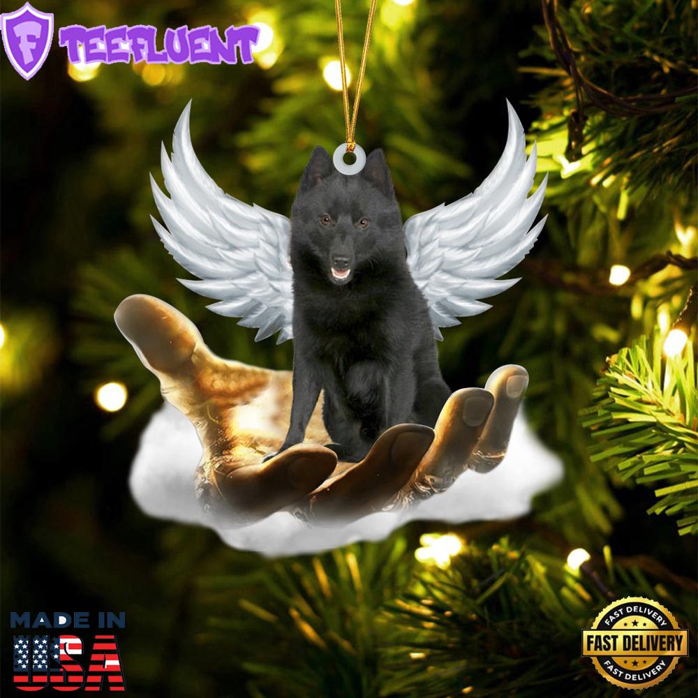 Schipperke On The Hands Of Jesus Ornament, Gift For Christmas