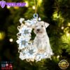 Schnauzer Flowers Moon Ornament, Gift For Christmas