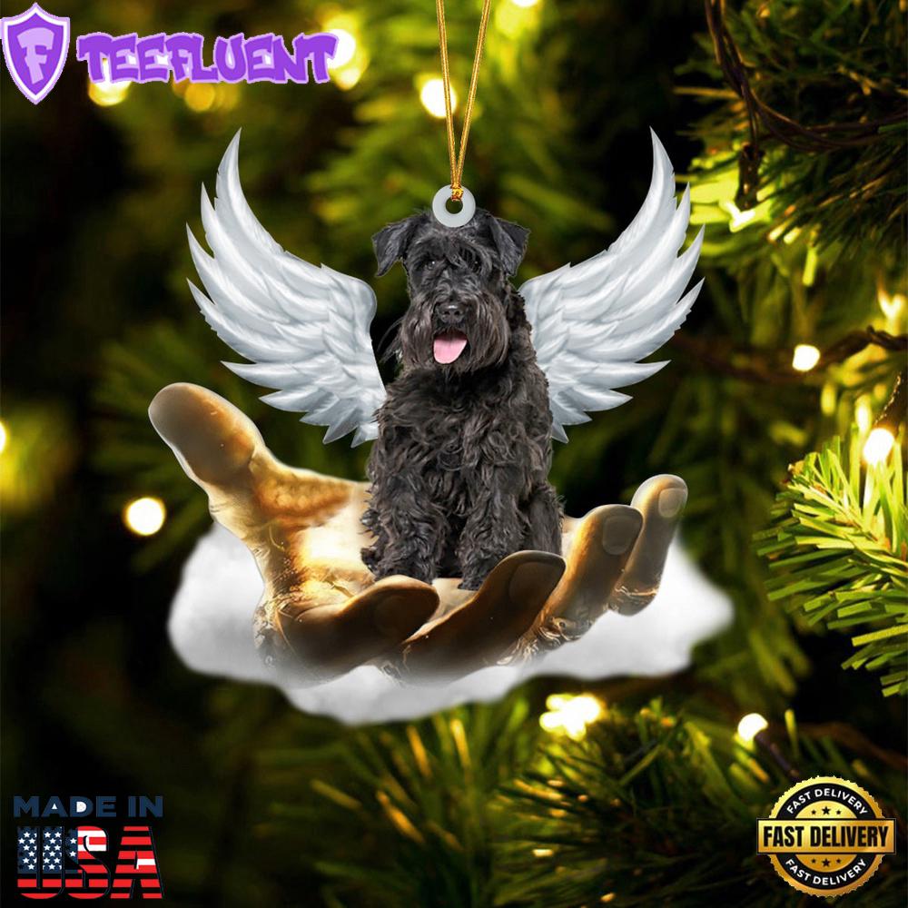 Schnauzer On The Hands Of Jesus Ornament, Gift For Christmas
