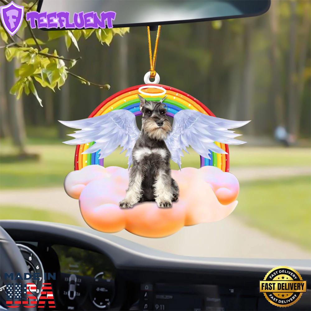 Schnauzer With Angel Wings Memorial Ornament, Gift For Christmas