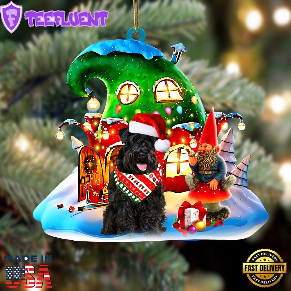 Schnauzer With Rudolph's House Christmas Ornament, Gift For Christmas