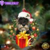 Schnauzer-Dogs Give Gifts Hanging Ornament, Gift For Christmas