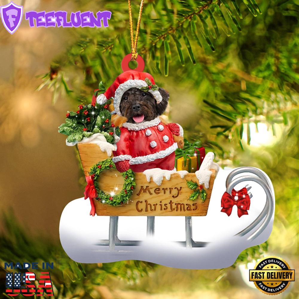 Schnoodle Merry Christmas Ornament, Gift For Christmas