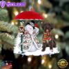 Schnoodle With Snowman Christmas Ornament, Gift For Christmas