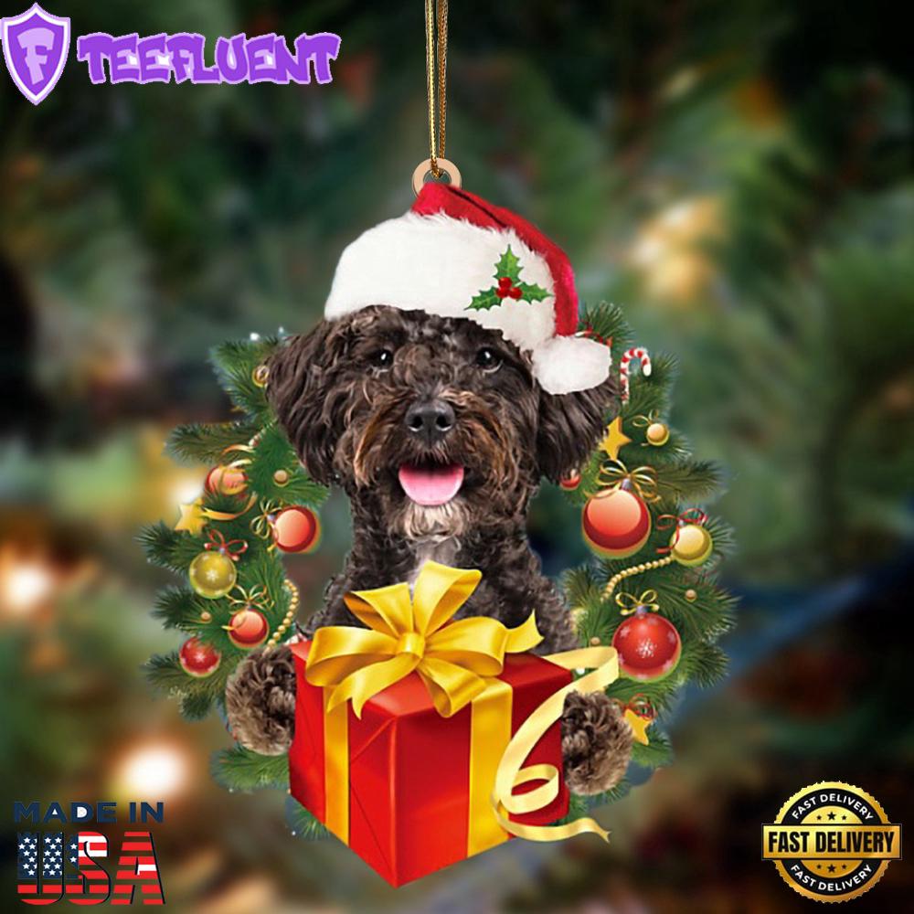 Schnoodle-Dogs Give Gifts Hanging Ornament, Gift For Christmas