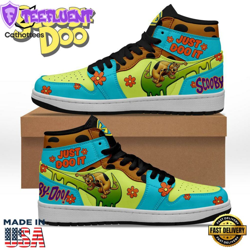 Scooby Doo Mascot Blue Green Mascot Design Air Jordan 1 High Top