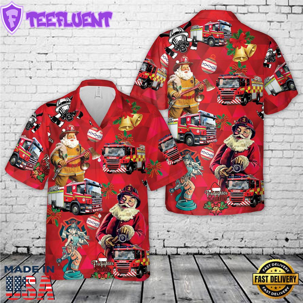 Scotland, Scottish Fire and Rescue Service Christmas Hawaiian Shirt