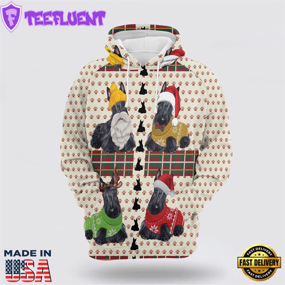Scottish Terrier Christmas All Over Print 3D Hoodie