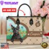 Scottish Terrier Dog Duccy Dog Lover Leather Handbag