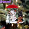 Scottish Terrier With Snowman Christmas Ornament, Gift For Christmas