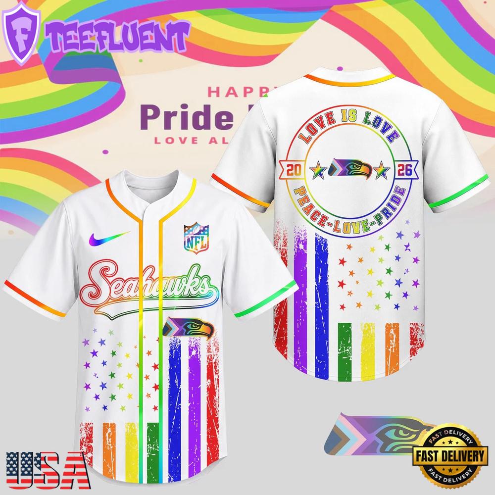 Seattle Seahawks 2026 NFL Pride Love Limited Edition Baseball Jersey